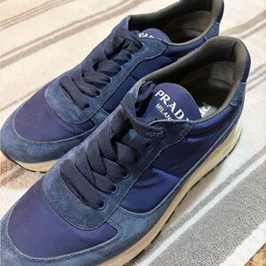 Prada Men's Navy Blue Sneakers